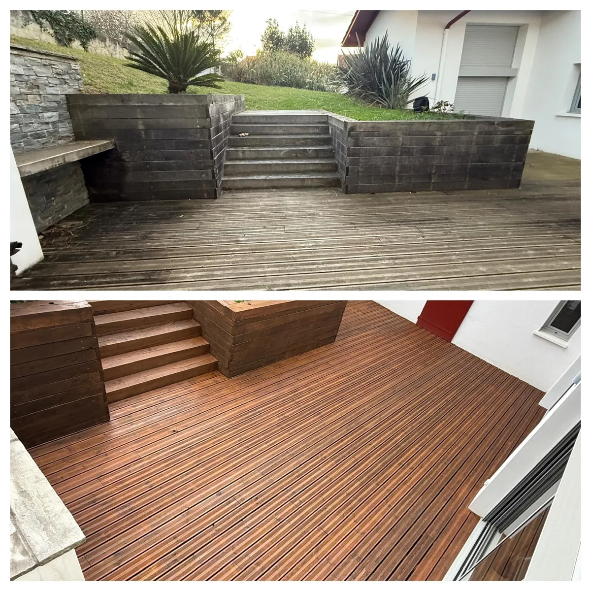 Terrasse bois apres traitement saturateur Bayonne